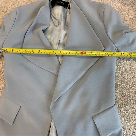 ZARA greyish pastel blue Open front blazer Sz XS NWT - Picture 10 of 12